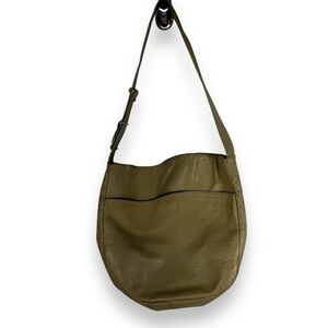 Ruth E Saltz Vintage Leather Shoulder Hobo Bag, Mushroom Taupe